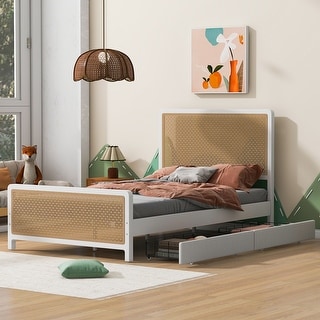 Gold Metal House Bed with Roof and Slat Support, Full Size