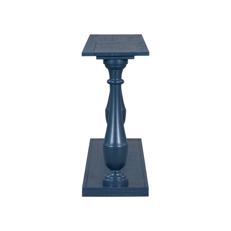 U_STYLE Vintage Sofa Table Console Table with Luxurious Pine Veneer and Elegance Vase-Leg Design