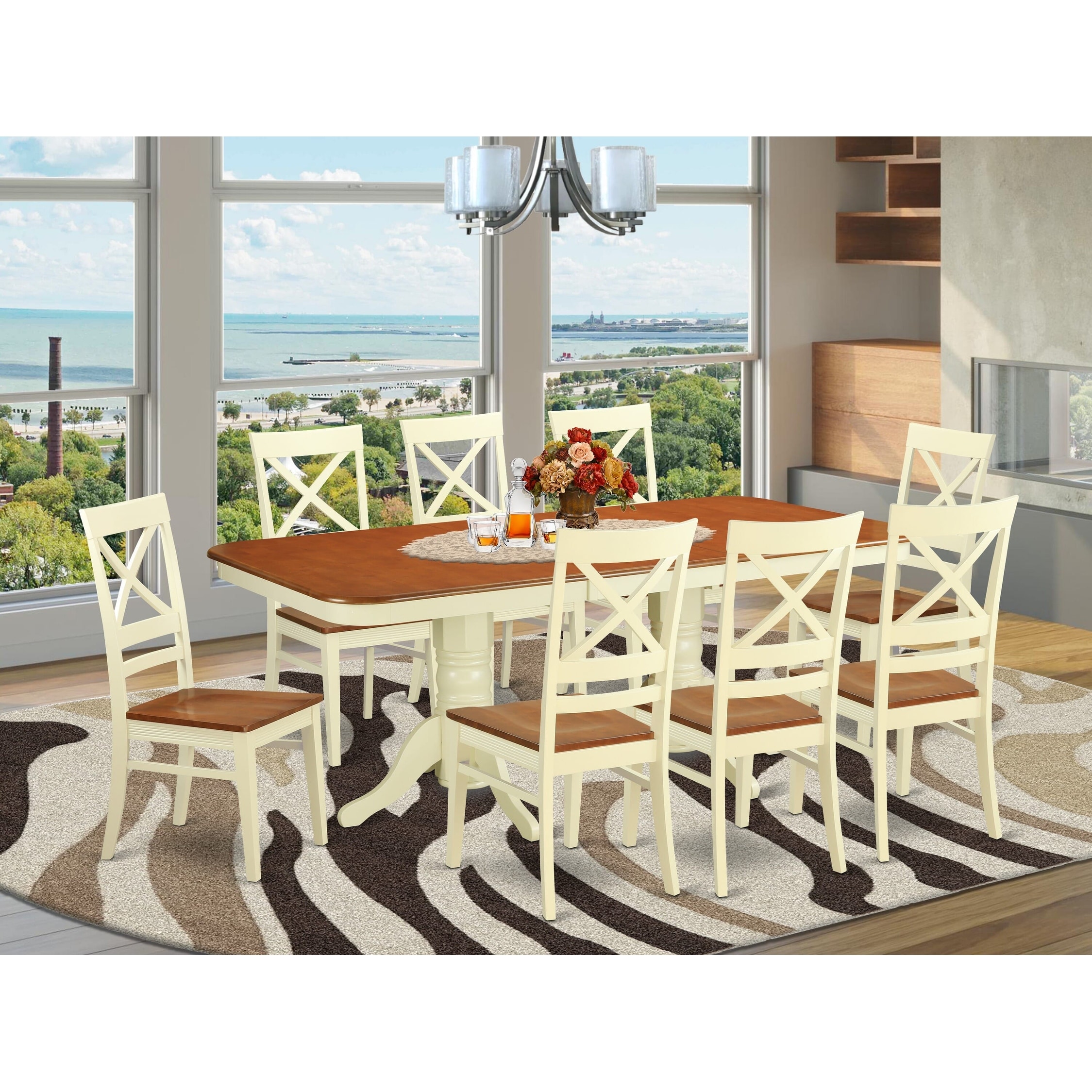 Modern dining table set 9 shop piece