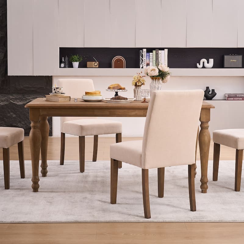 Boucle Fabric Upholstered Dining Chairs (Set of 2)