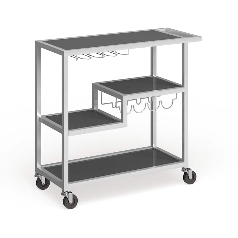 SEI Furniture Glenn White Metal Bar Cart