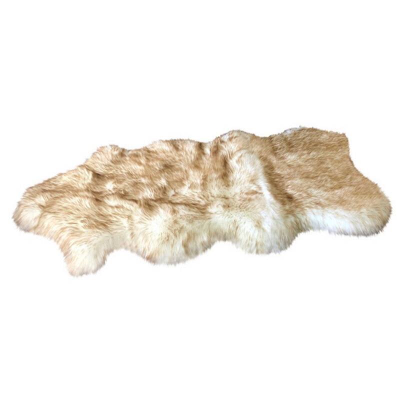 Highland Select Natural Long Wool Sheepskin 1-1/2 Pelt Shag Rug - 2' x 4'