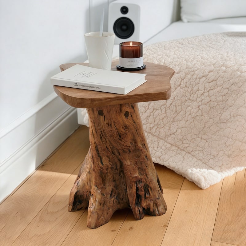 Cedar Wood Tree Root Stool - 13.7" x 13.7" x 18.9" - 13.7" x 13.7" x 18.9" - Natural