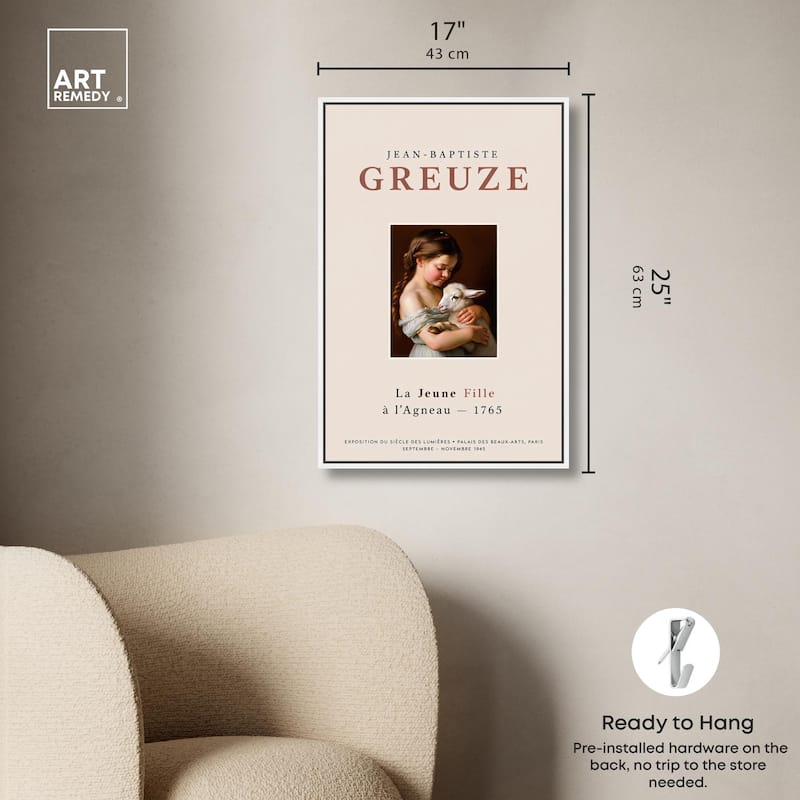 Girl and Her Lamb Canvas by Art Remedy