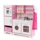 preview thumbnail 9 of 7, Pink Kids Kitchen Playset Wooden Toy with Adjustable LED Lights and Washing Machine - 35.5" x 11.5" x 35.5"