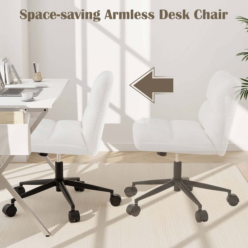 Costway Cross Legged Chair with Wheels Padded Seat Adjustable Height - See Details