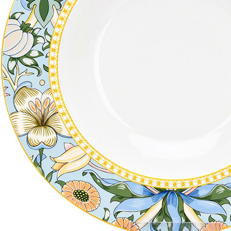 STP Goods Morris Garden Bone China Soup Deep Plate Set of 6 - 8.5"