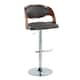 Option Grey Faux Leather/Walnut Wood/Chrome Metal