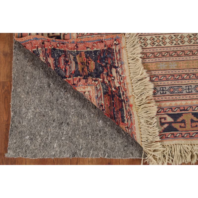 Striped Geometric Kilim Persian Accent Rug Handmade Wool Carpet - 3'3"x 4'8"