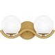 preview thumbnail 1 of 6, Spherical 2-Light Aged Brass Bath Light