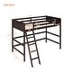 preview thumbnail 5 of 11, Twin Size Wooden Loft Bed Frame with Ladder and Safety Guardrails Space Saving Design