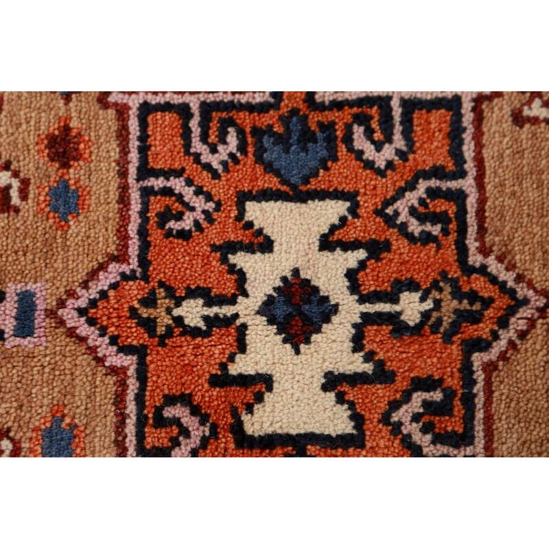 Geometric Khotan Indian Foyer Rug Handmade Wool Carpet - 2'10"x 5'0"