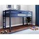 preview thumbnail 13 of 22, JACKPOT Contemporary Low Loft Twin Bed with End Ladder Blue