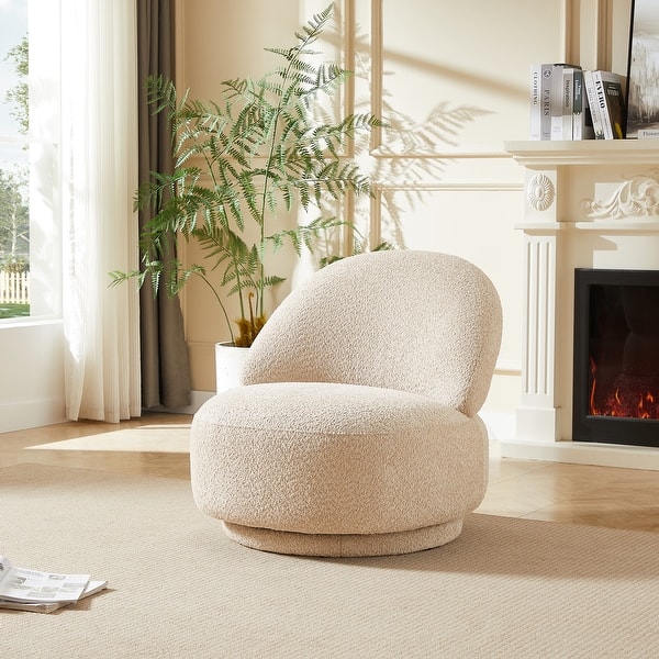 slide 2 of 26, Accent chair for Living room With Swivel Function Beige