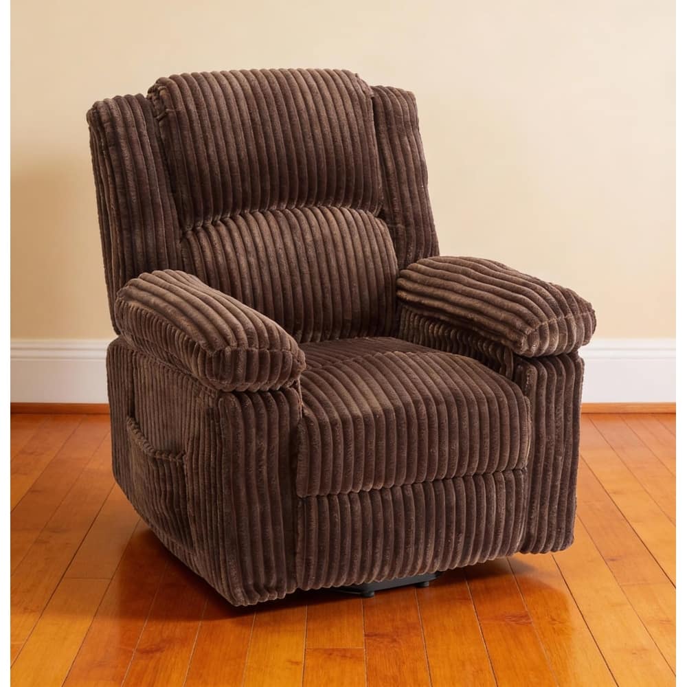 Corduroy Recliner Chair, Manual Recliner Sofa with Handle
