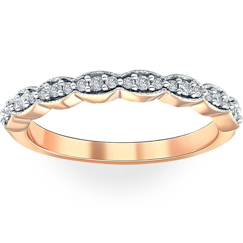 Pompeii3 14k Rose Gold 1/5ct TDW Diamond Stackable Wedding Ring - White I-J - White I-J