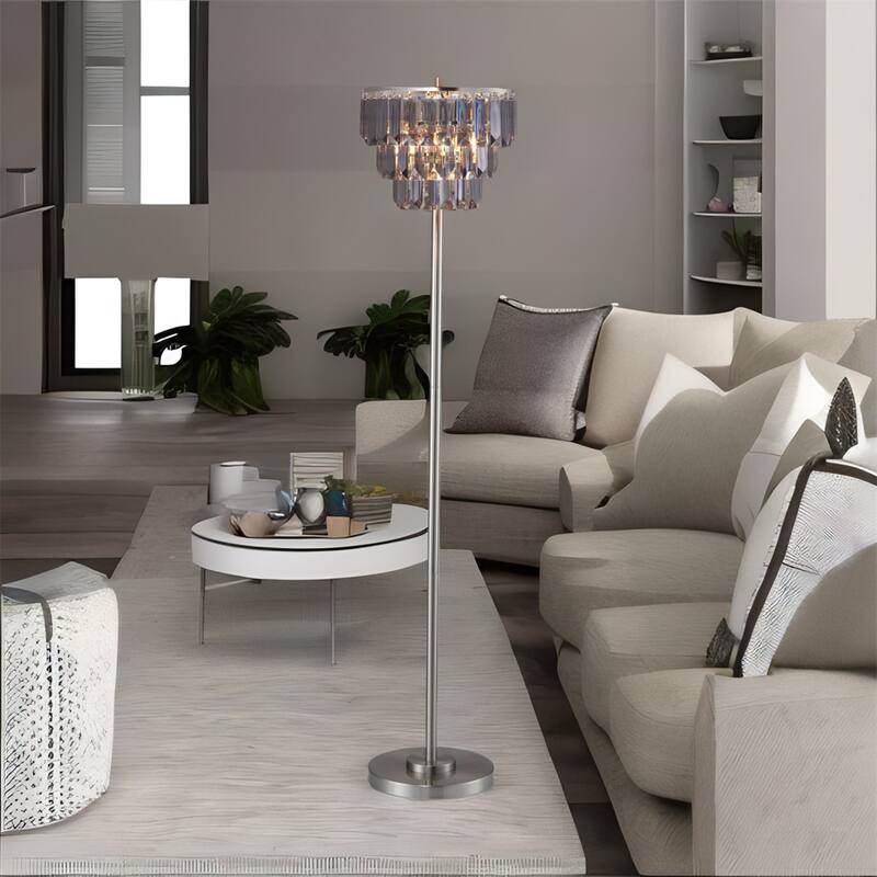 60.5"H Crystal Shade Floor Lamp