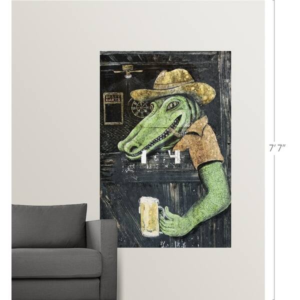 Shop Rustic Bar Door With Mural Of Alligator Holding Draft Beer