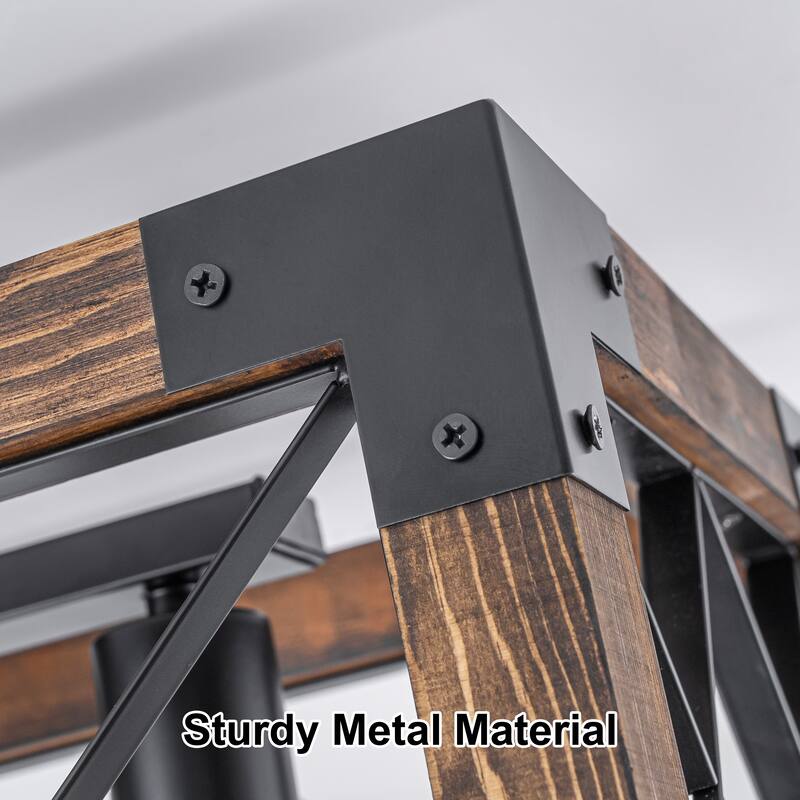 Starsky 5-Light 31.5in. Farmhouse Rectangular Lantern Flush Mount Ceiling Light