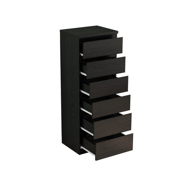 ikea malm 6 drawer dresser black Modern Slim Vertical Dresser, Wood Finish 6-Drawer Chest for Small Spaces, Closet & Apartment Storage Organizer - Bed Bath & Beyond size:US 12 / UK 16 / EU 42 through distressing 127 Acne Studios Pleated asymmetrical-hem