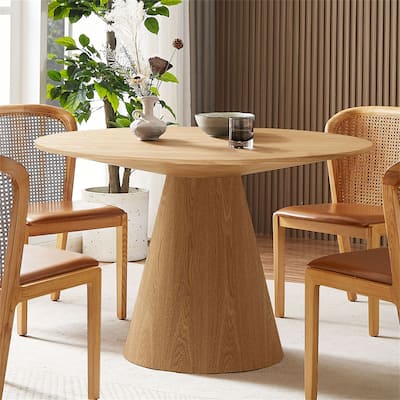 45.27" Wood Round Dining Table,Hardwood Solids Construction