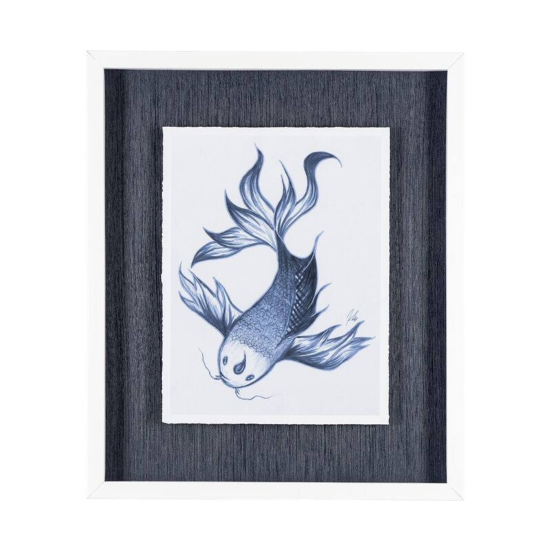 Koi Fish Blue II Framed Art Print