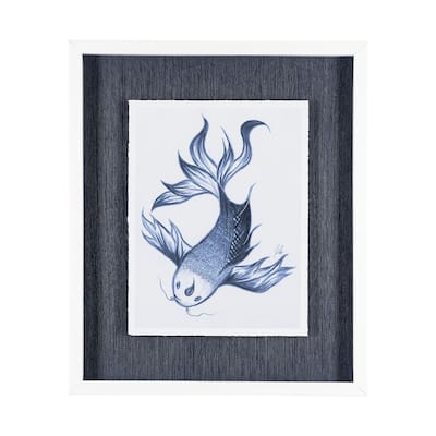 Koi Fish Blue II Framed Art Print
