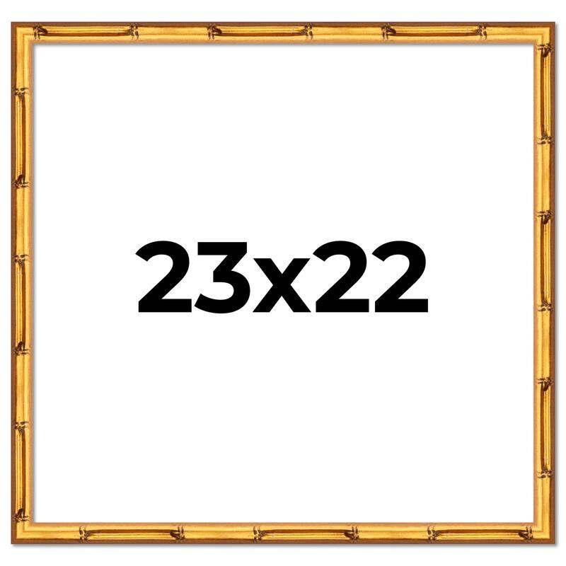 23x22 Frame Gold Bamboo Picture Frame Modern Photo Frame Includes UV Acrylic Shatter Guard Front Acid Free Foam Backing Board