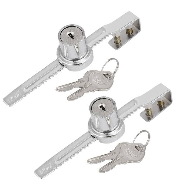 Shop Cabinet Showcase Sliding Glass Door Lock Locker Silver Tone