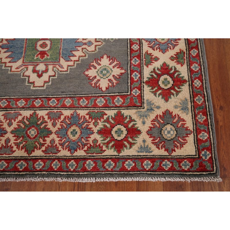Traditional Kazak Foyer Rug Handmade Wool Carpet - 4'0" x 5'11"
