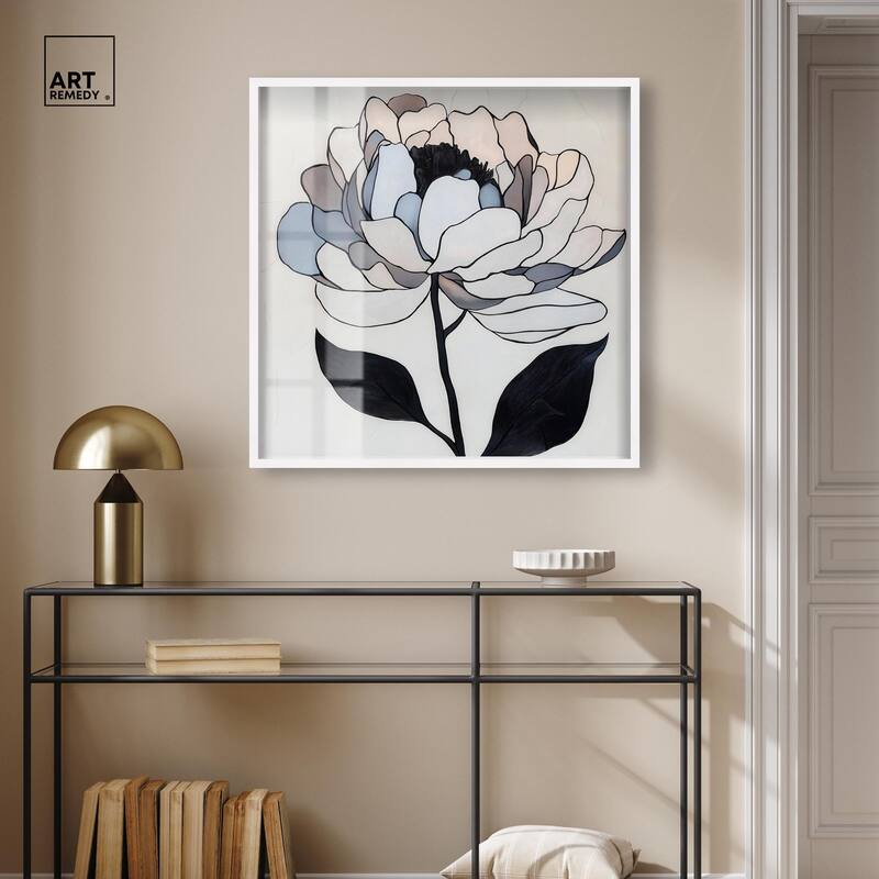 Gray Scale Flower II Shadowbox by Art Remedy