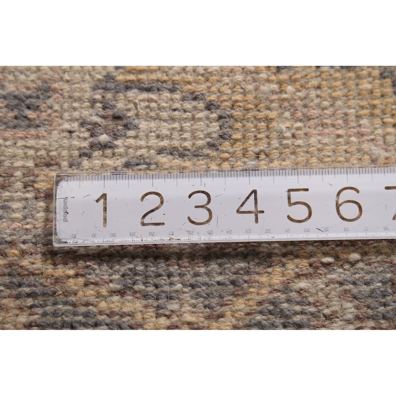 Earth Tone Oushak Oriental Runner Rug Handmade Beige Wool Carpet - 2'7" x 8'1"