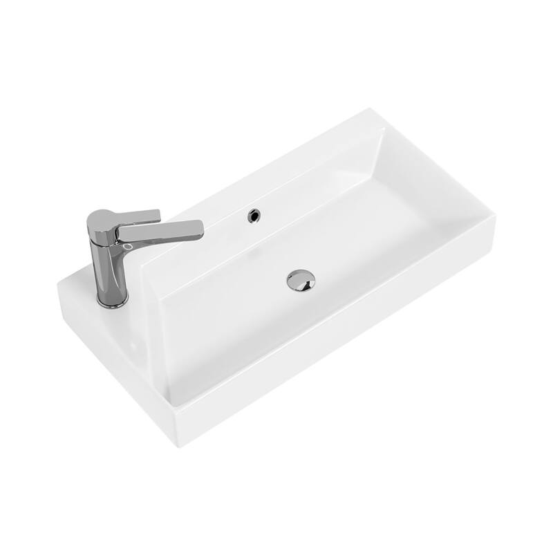 WS Bath Collections Energy 65 Energy 25-5/8" Rectangular Ceramic - Glossy White