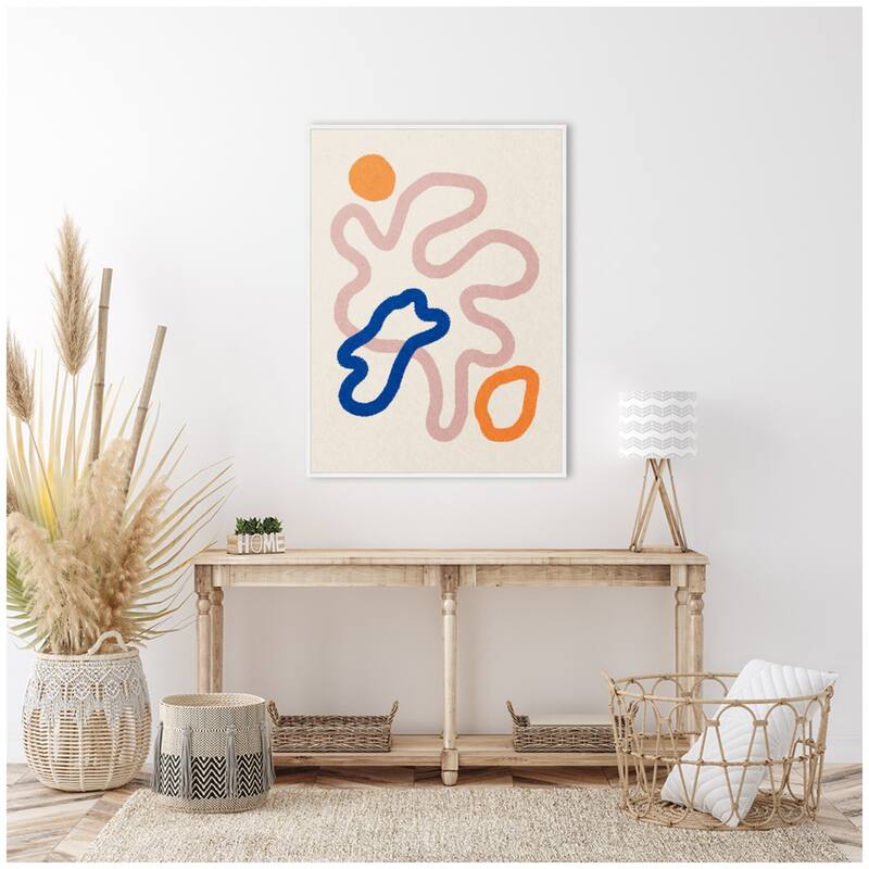 Kate and Laurel Sylvie Abstract Line Art Print 1 Framed Canvas by July Art Prints