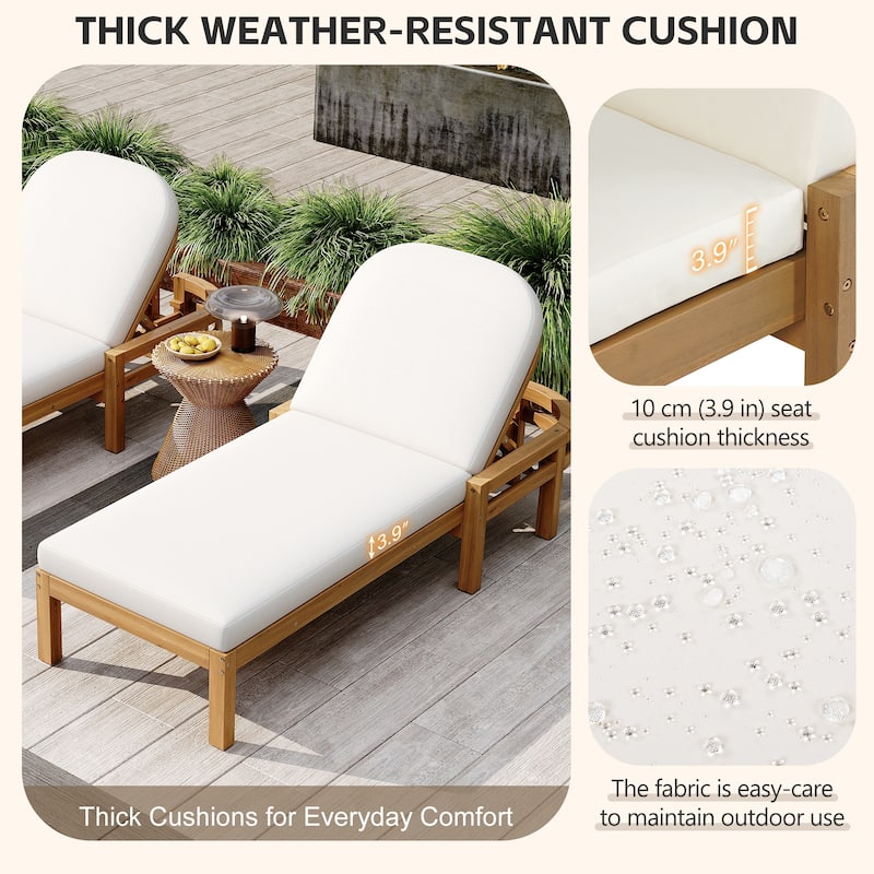 5-Position Adjustable Outdoor Chaise Lounge with Arched Backrest by Leisure Zone