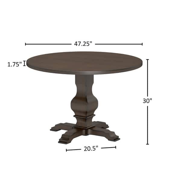 dimension image slide 2 of 4, Roundhill Furniture Havre Pedestal Base Round Dining Table