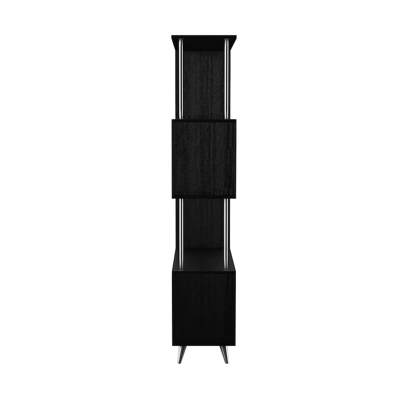 SEI Furniture Brinton 5-Shelf Etagere Bookcase with Gold Accents