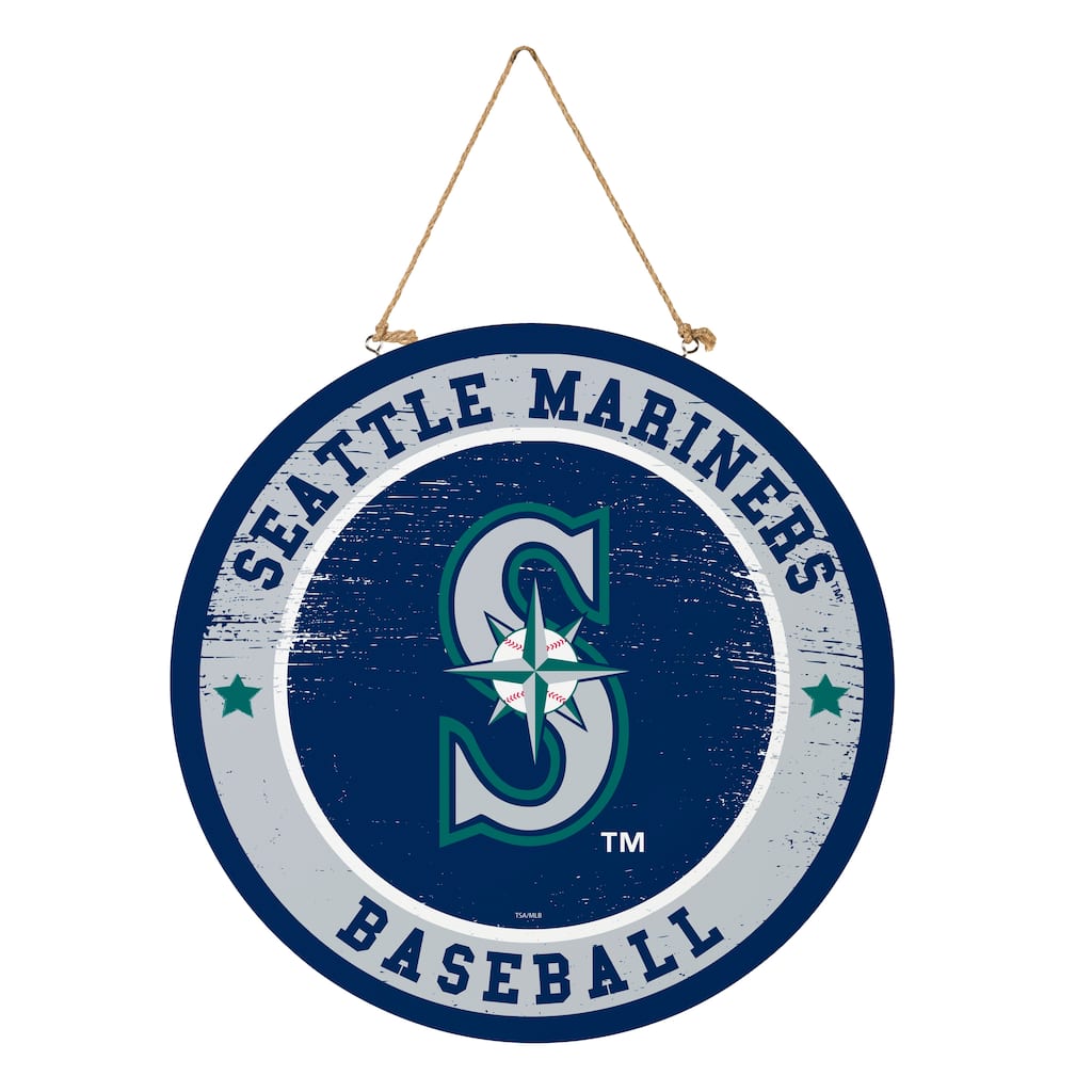 Seattle Mariners Wooden Door Decor Wall Sign - Multi-Color