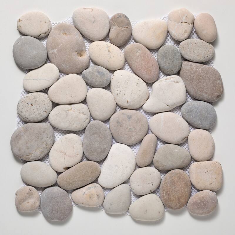 Classic Pebble 11 in. x 11 in. Mesh-Mounted Mosaic Wall and Floor Tile