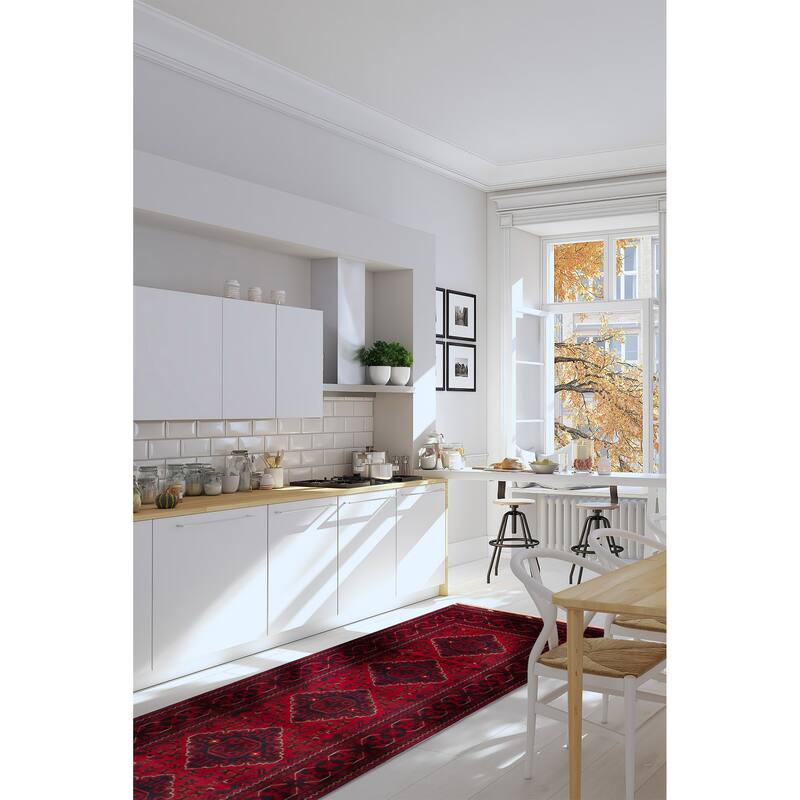 ECARPETGALLERY Hand-knotted Finest Khal Mohammadi Red Wool Rug - 2'8 x 9'7