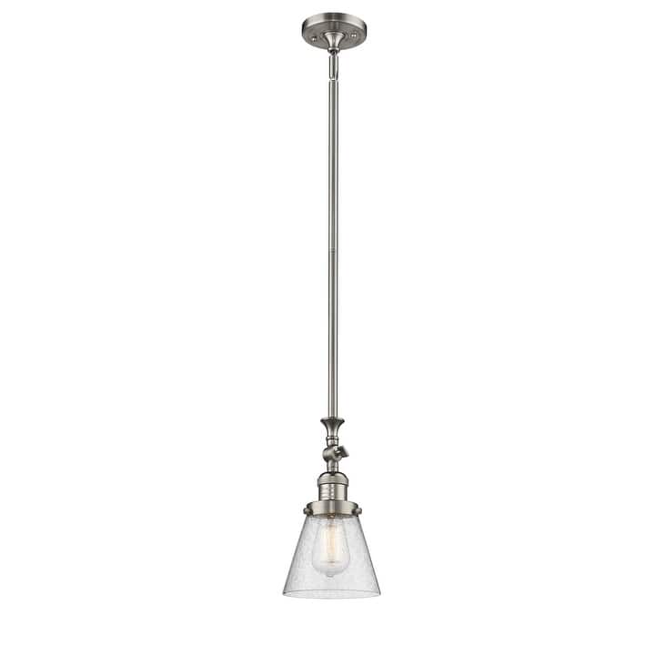 Innovations Lighting Small Cone 6" Wide Adjustable Mini Pendant - Brushed Satin Nickel / Seedy