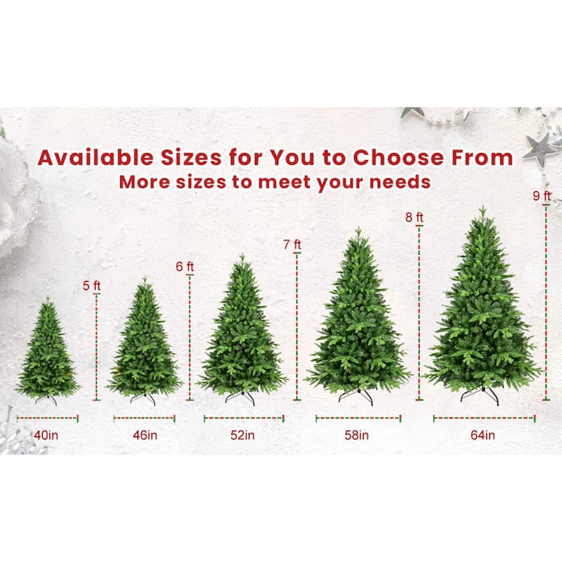 5/6/7FT Pre-lit Artificial Christmas Tree With LED Lights