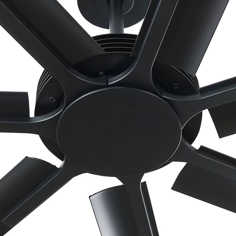84" Industrial Aluminum Warehouse Black Extra Large Ceiling Fan with Remote