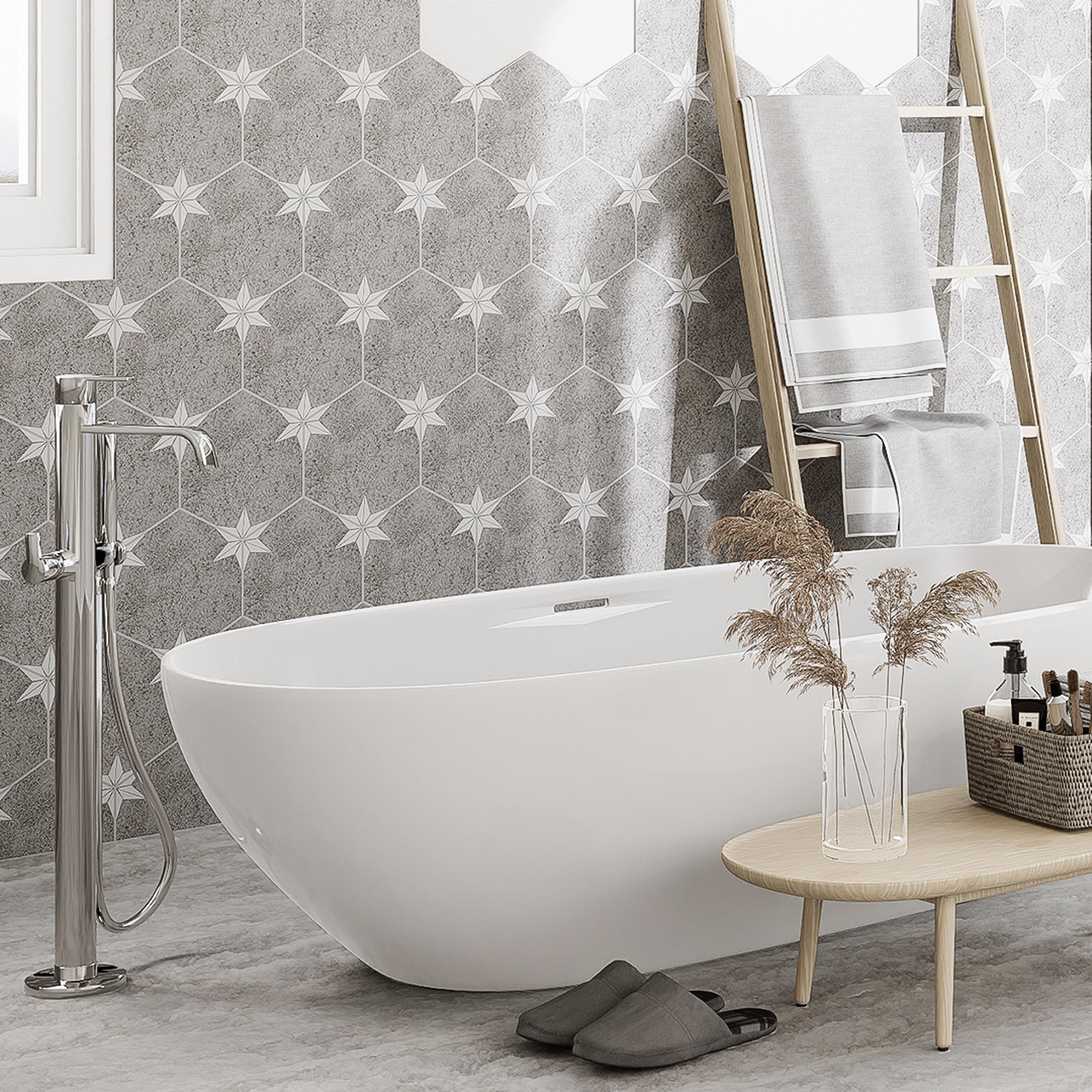 Merola Tile Stella Hex Mist 8-5/8
