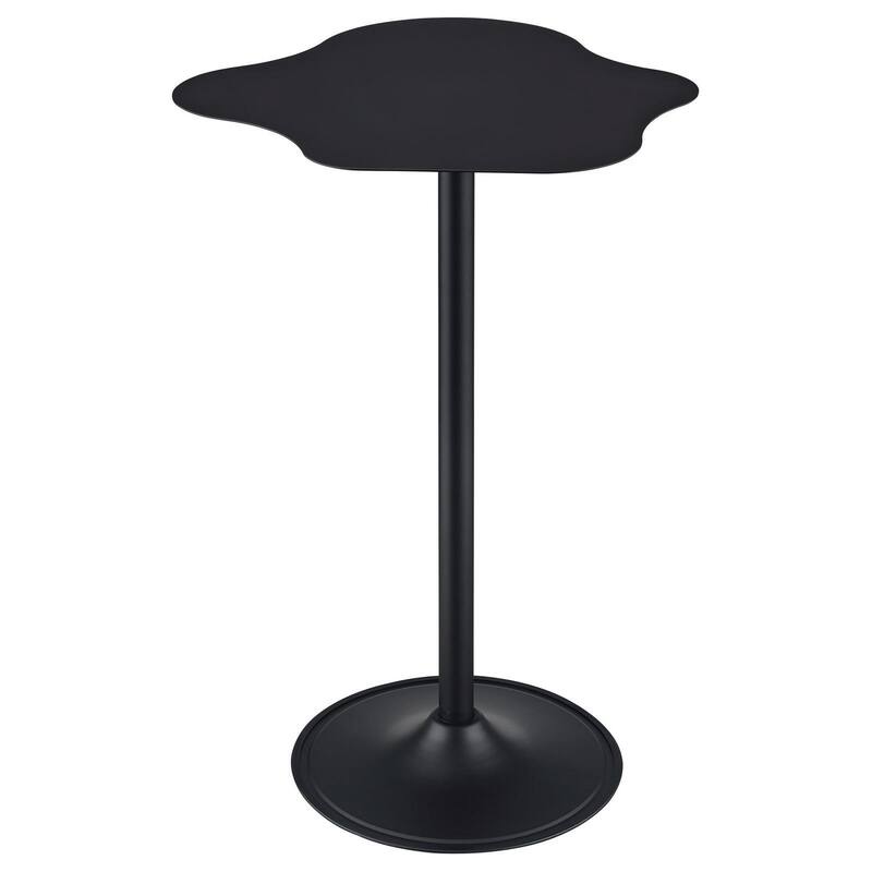 42 Inch Modern Bar Table, Black Metal Frame, Irregular Cloud Design