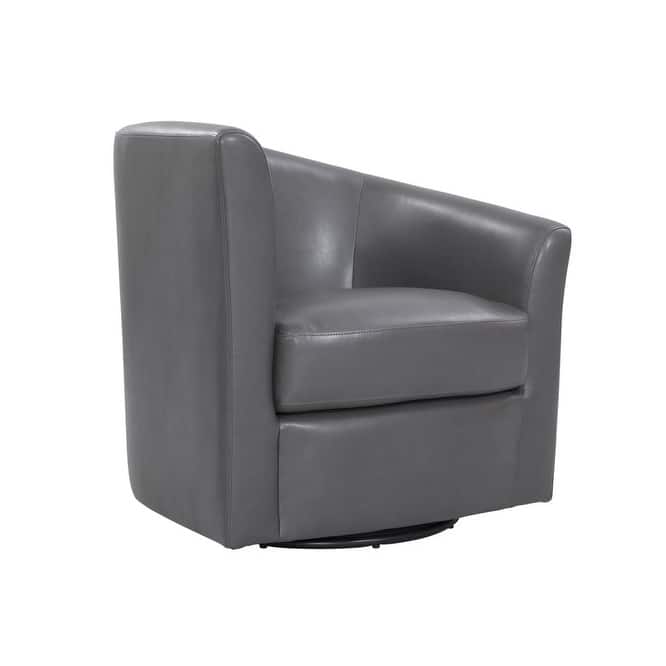 Grafton Soraya 360 Swivel Accent Chair Faux Leather - Charcoal Grey Faux Leather
