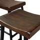 preview thumbnail 5 of 5, Furniture of America Oak & Black Metal Counter Height Stools, Set of 2