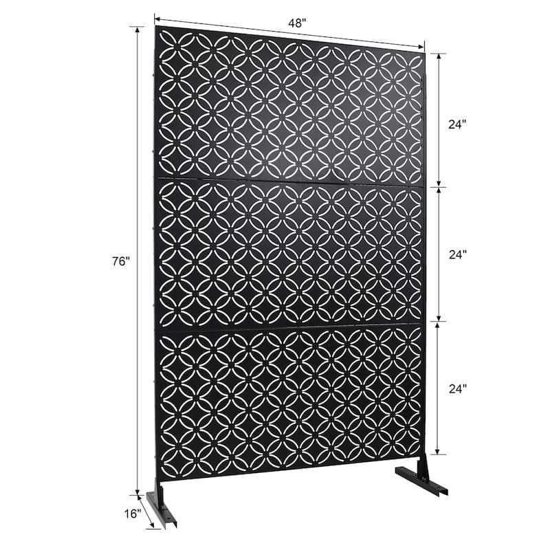 Outdoor & Indoor Privacy Screen Metal Privacy Screen 76" H×48" W