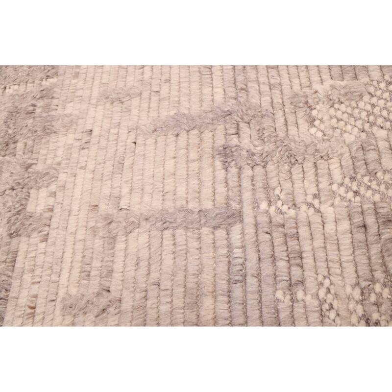 ECARPETGALLERY Hand-knotted Looma Light Grey Wool Rug - 7'10 x 9'11