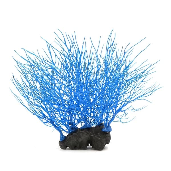 Shop Aqua Fish Tank Blue Coral Decor Ornament With Resin Base